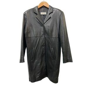 Jones New York Leather Jacket Knee Long Coat